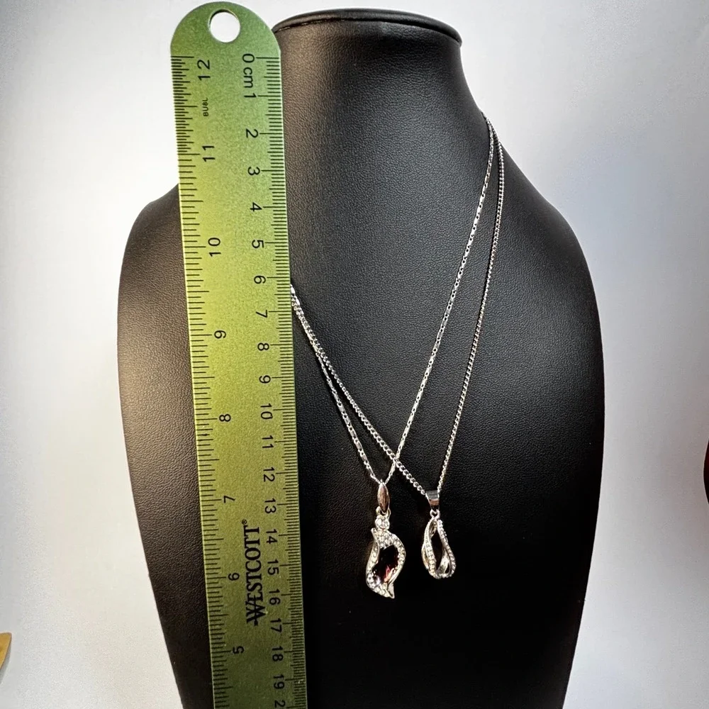 Pendant Necklaces Silver‎ Tone Delicate Rhinestone